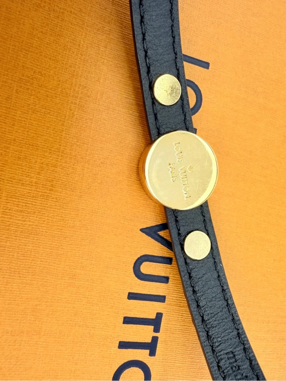 Louis Vuitton Monogram LV Circle Reversible Bracelet 19 Black